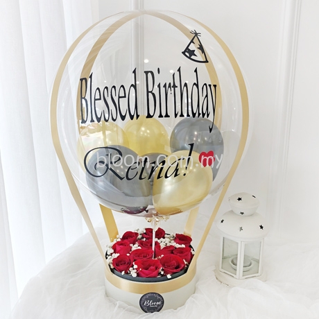 Classic Aqua Balloon Chocolate Bouquet with Led – One Image Balloon Sdn Bhd